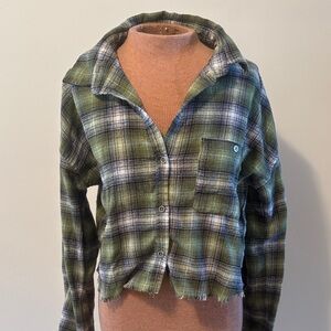 Green Plaid Crop Top